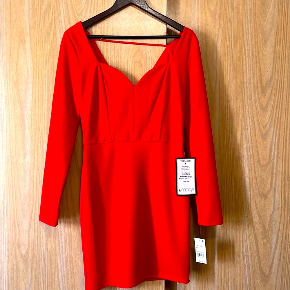 Crystal Doll red long sleeves dress